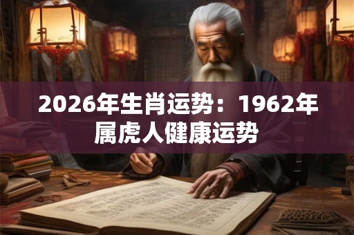 2026年生肖运势：1962年属虎人健康运势