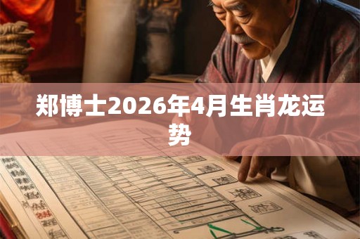 郑博士2026年4月生肖龙运势