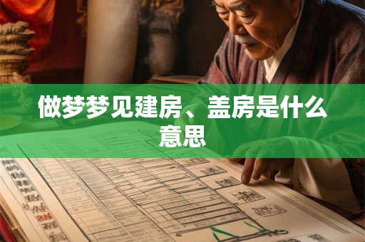 做梦梦见建房、盖房是什么意思