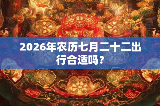 2026年农历七月二十二出行合适吗？