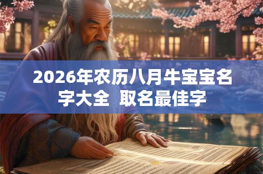 2026年农历八月牛宝宝名字大全  取名最佳字