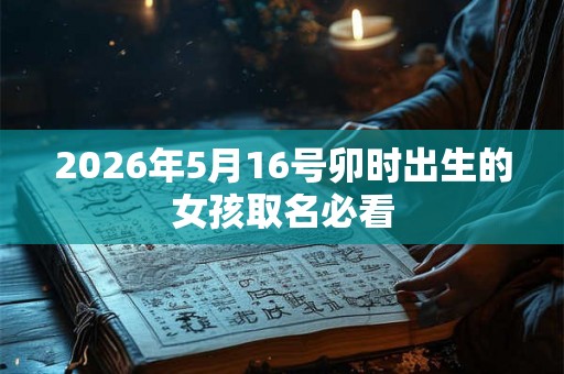2026年5月16号卯时出生的女孩取名必看