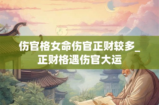 伤官格女命伤官正财较多_正财格遇伤官大运