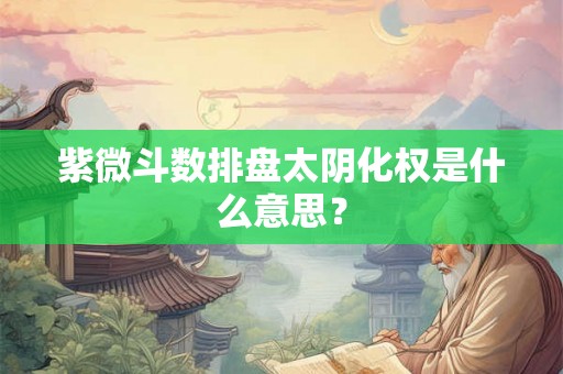 紫微斗数排盘太阴化权是什么意思? 紫微斗数排盘太阴化权是什么意思?