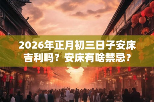 2026年正月初三日子安床吉利吗？安床有啥禁忌？