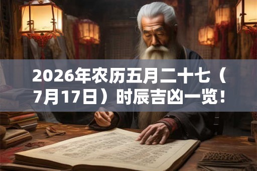 2026年农历五月二十七（7月17日）时辰吉凶一览！
