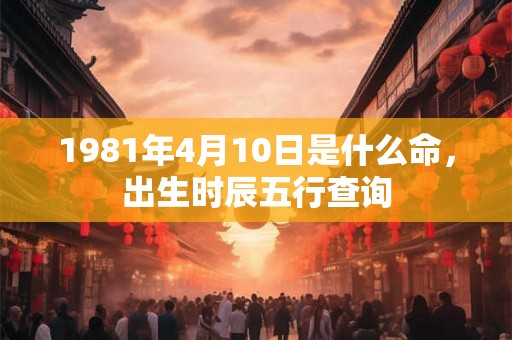 1981年4月10日是什么命，出生时辰五行查询