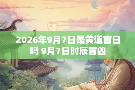 2026年9月7日是黄道吉日吗 9月7日时辰吉凶