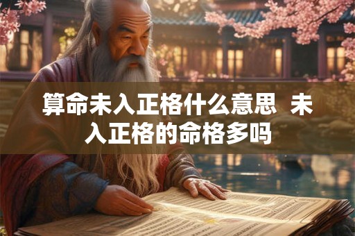 算命未入正格什么意思  未入正格的命格多吗