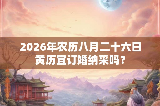 2026年农历八月二十六日黄历宜订婚纳采吗？