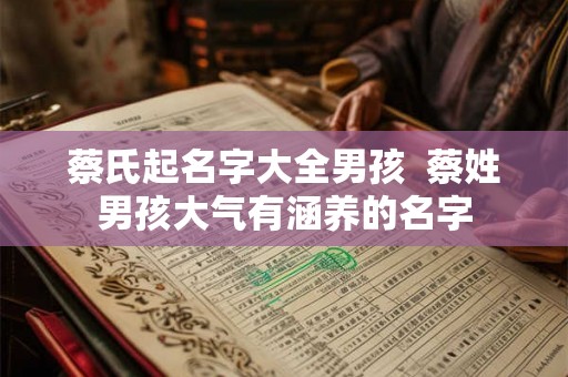蔡氏起名字大全男孩  蔡姓男孩大气有涵养的名字