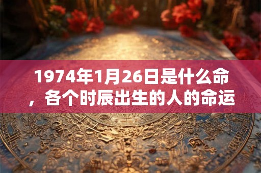 1974年1月26日是什么命,各个时辰出生的人的命运 1974年1月26日是什么命,各个时辰出生的人的命运