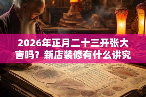 2026年正月二十三开张大吉吗？新店装修有什么讲究？