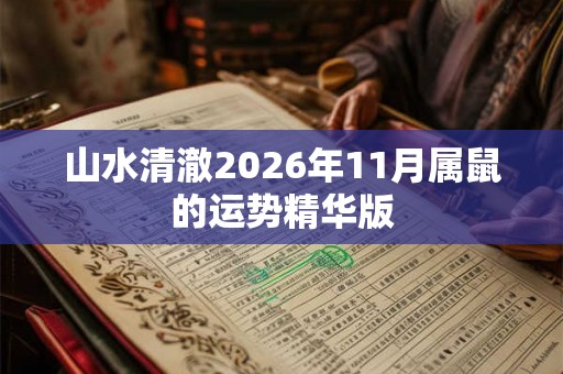 山水清澈2026年11月属鼠的运势精华版