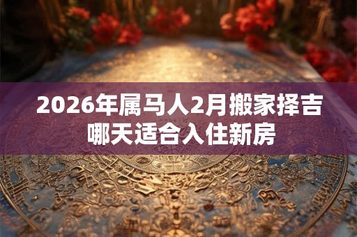 2026年属马人2月搬家择吉 哪天适合入住新房