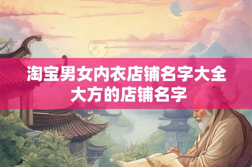 淘宝男女内衣店铺名字大全 大方的店铺名字