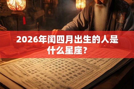 2026年闰四月出生的人是什么星座？