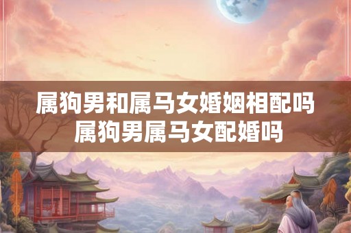 属狗男和属马女婚姻相配吗 属狗男属马女配婚吗 属狗男和属马女婚姻相配吗 属狗男属马女配婚吗