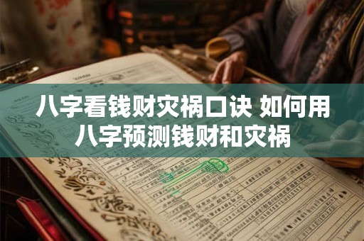 八字看钱财灾祸口诀 如何用八字预测钱财和灾祸