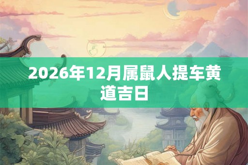 2026年12月属鼠人提车黄道吉日