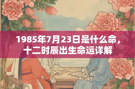 1985年7月23日是什么命,十二时辰出生命运详解 1985年7月23日是什么命,十二时辰出生命运详解