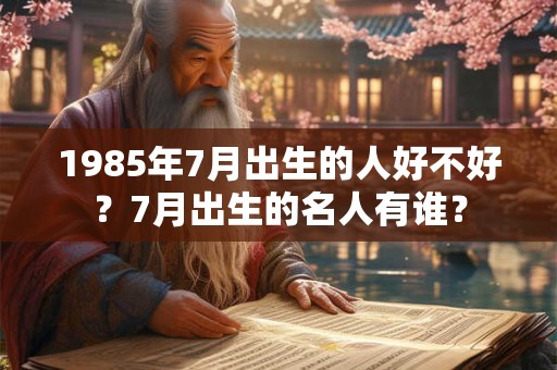 1985年7月出生的人好不好？7月出生的名人有谁？