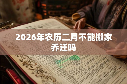 2026年农历二月不能搬家乔迁吗