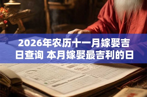 2026年农历十一月嫁娶吉日查询 本月嫁娶最吉利的日子是哪天