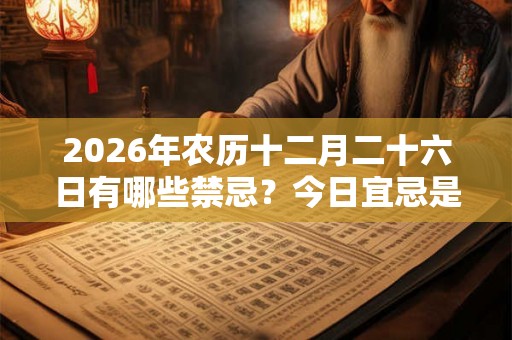 2026年农历十二月二十六日有哪些禁忌？今日宜忌是什么？