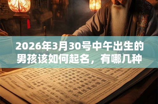 2026年3月30号中午出生的男孩该如何起名，有哪几种方法？