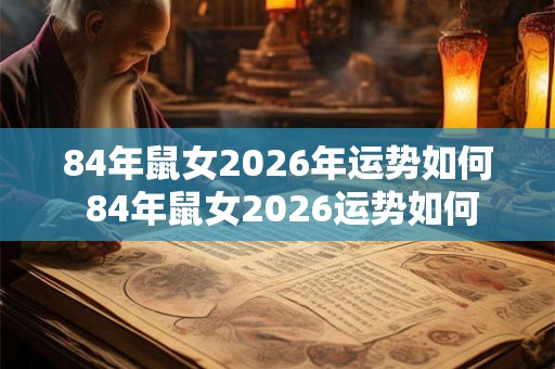 84年鼠女2026年运势如何 84年鼠女2026运势如何