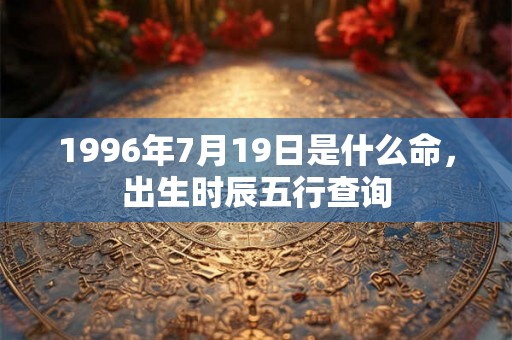 1996年7月19日是什么命，出生时辰五行查询