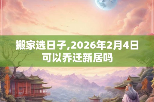 搬家选日子,2026年2月4日可以乔迁新居吗