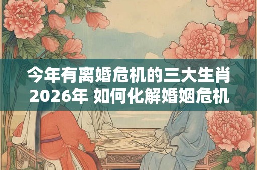 今年有离婚危机的三大生肖2026年 如何化解婚姻危机 今年有离婚危机的三大生肖2026年 如何化解婚姻危机