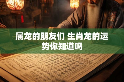 属龙的朋友们 生肖龙的运势你知道吗