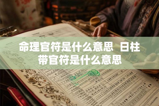命理官符是什么意思  日柱带官符是什么意思