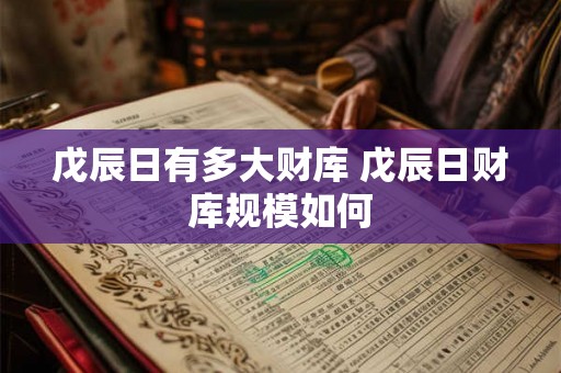 戊辰日有多大财库 戊辰日财库规模如何