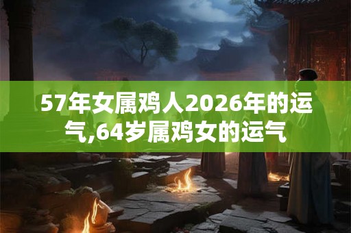 57年女属鸡人2026年的运气,64岁属鸡女的运气 57年女属鸡人2026年的运气,64岁属鸡女的运气