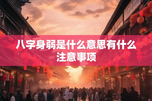 八字身弱是什么意思有什么注意事项