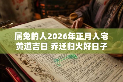 属兔的人2026年正月入宅黄道吉日 乔迁归火好日子