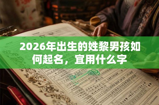 2026年出生的姓黎男孩如何起名，宜用什么字