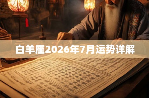 白羊座2026年7月运势详解