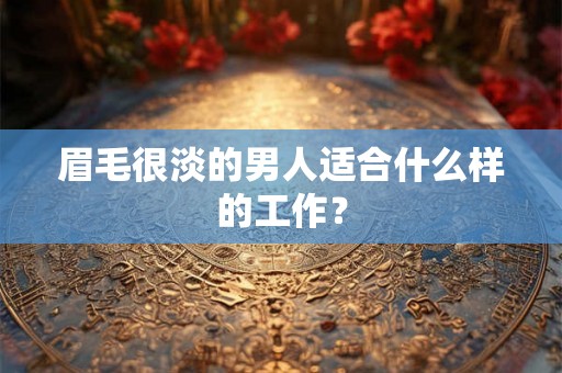 眉毛很淡的男人适合什么样的工作？
