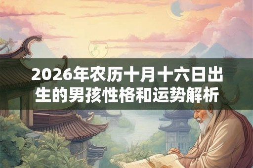 2026年农历十月十六日出生的男孩性格和运势解析