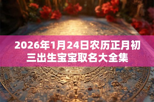 2026年1月24日农历正月初三出生宝宝取名大全集