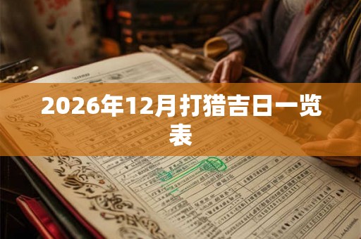 2026年12月打猎吉日一览表