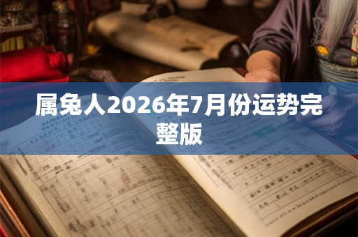 属兔人2026年7月份运势完整版