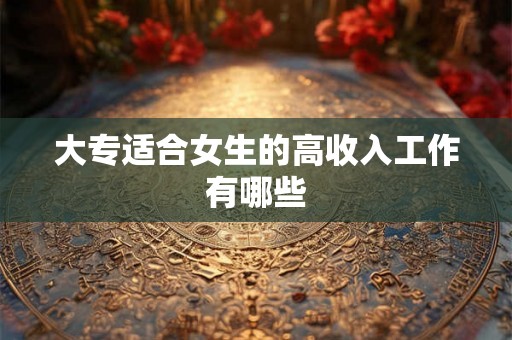大专适合女生的高收入工作有哪些