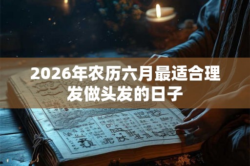 2026年农历六月最适合理发做头发的日子