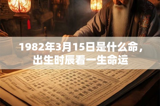 1982年3月15日是什么命，出生时辰看一生命运